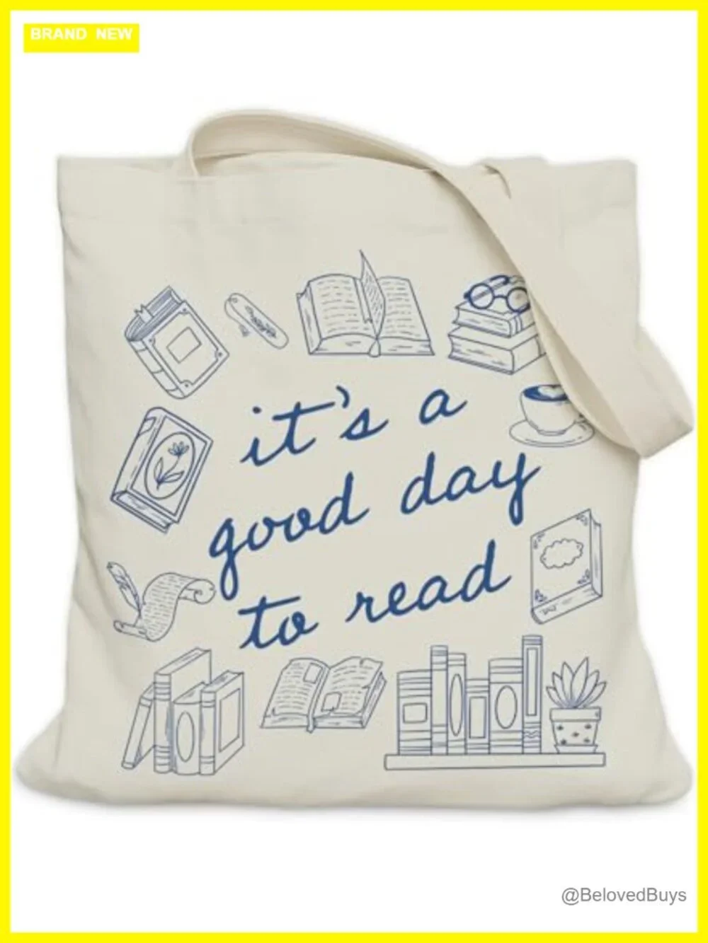 Book Lovers Tote Bag for Readers, Canvas Tote with Inner Pocket, Bookish Gift